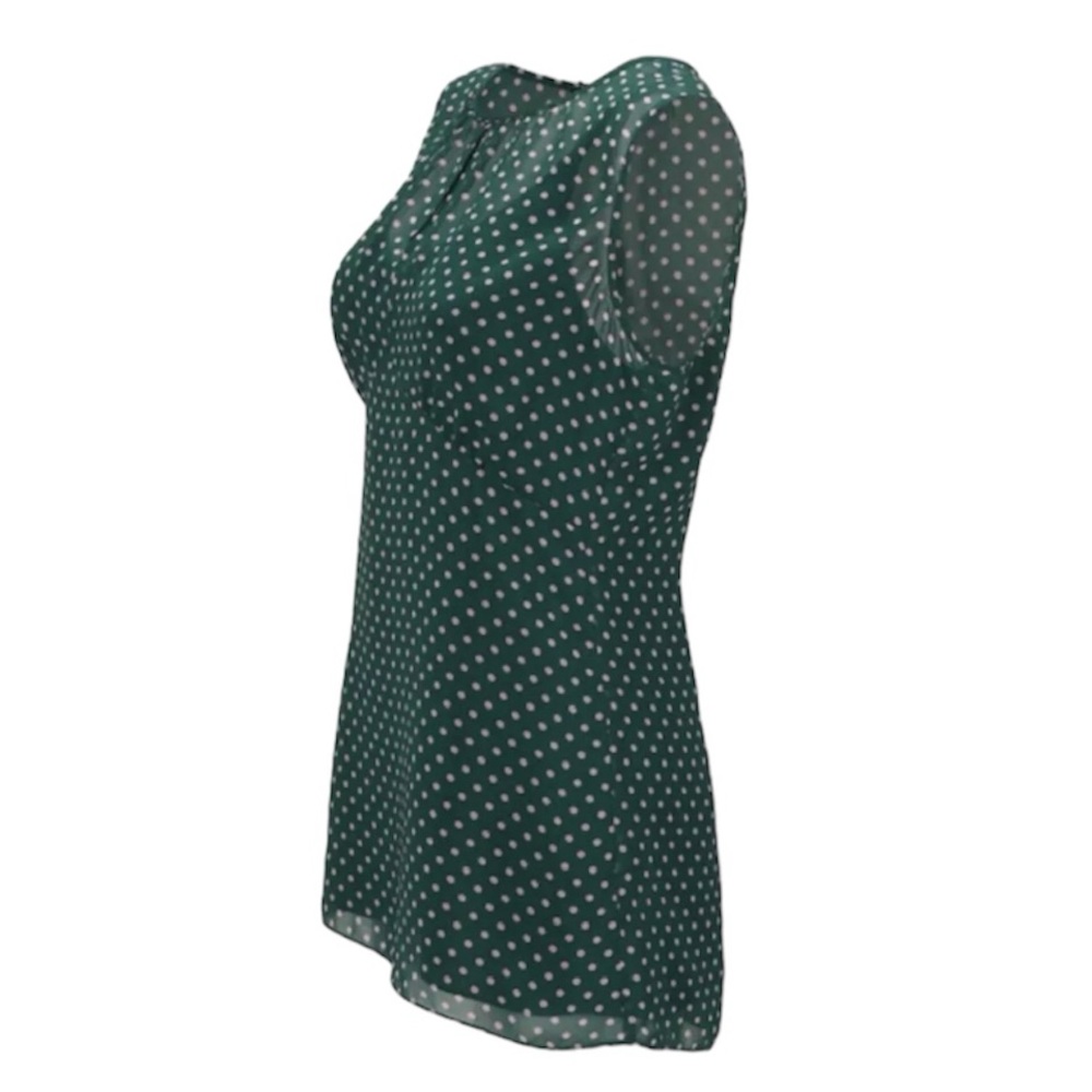 CAbi Size S Flirt Top Green w/Pink Polka Dot with Detachable Green Cami. 2 in 1 - Picture 3 of 10